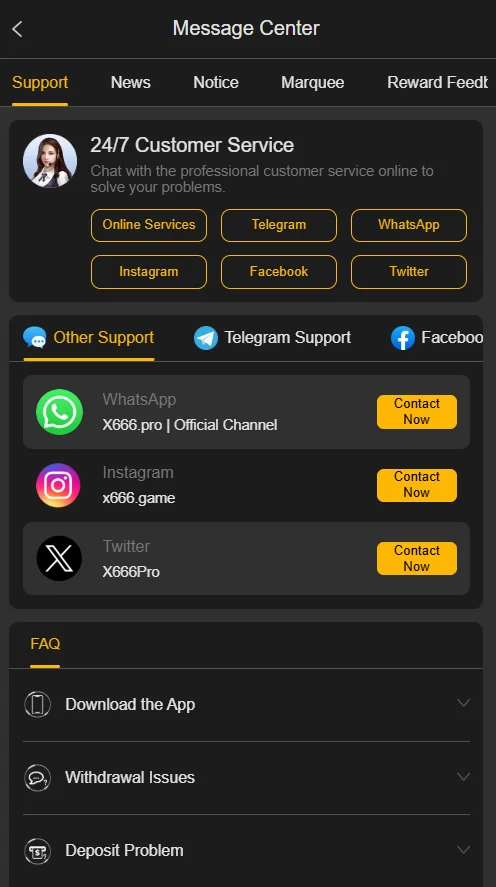 X666 Customer Support